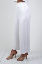 MEMPHIS 7/8 LINEN PANT - WHITE