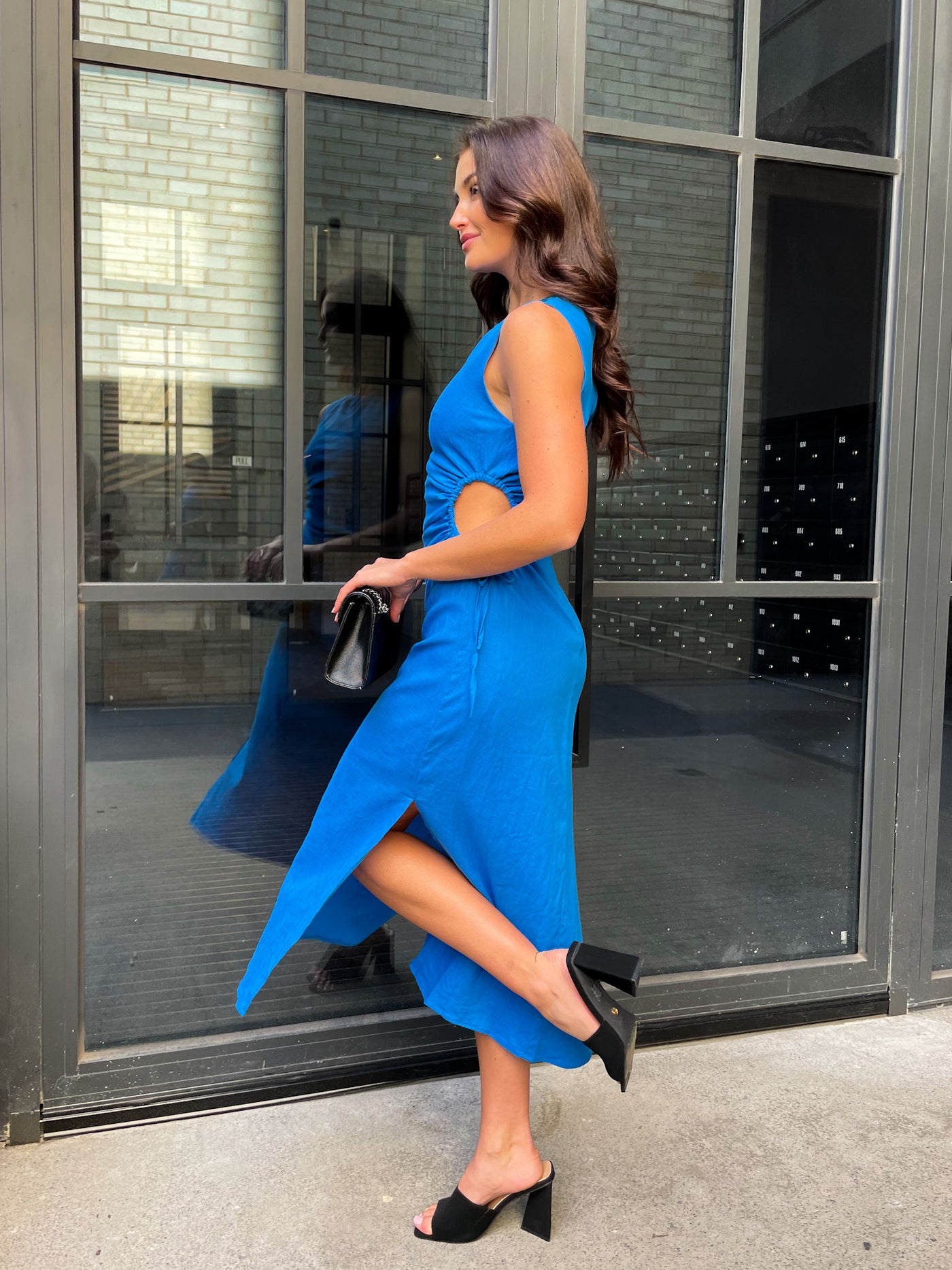 PAROS LINEN DRESS - BLUE